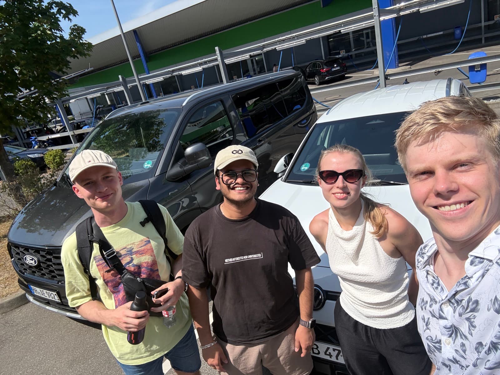 stuttgart, car loaded, everyone in
